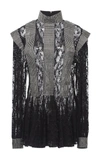 CHRISTOPHER KANE RUFFLED-HEM LACE-AND-SEQUIN DRESS,567516UKF02