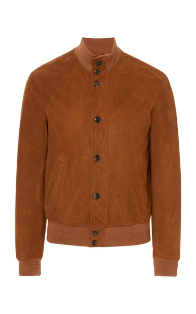 Salle Privée Eero Lamb Suede Bomber In Brown