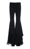 VERSACE FLARED CHIFFON trousers,A82484A213159