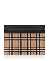 BURBERRY SANDON MINI VINTAGE LEATHER CHECK CARD CASE,4078065