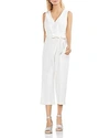 Vince Camuto Sleeveless Belted Wide-leg Jumpsuit In New Ivory