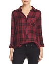 Rails Hunter Plaid Pocket Button-down Shirt In Wine/navy/black