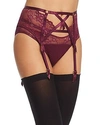 Dita Von Teese Madame X High-waisted Lace Suspender Belt In Dark Cherry