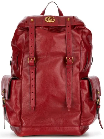 Gucci Re(belle) Leather Backpack In Red
