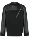 JUST CAVALLI ZIP DETAIL SWEATSHIRT