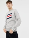 TOMMY HILFIGER CREW NECK FLAG PRINT SWEATSHIRT - GRAY,MW0MW04094