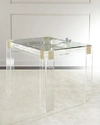 Interlude Home Miranda Acrylic Backgammon Table In Clear Acrylic