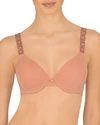Natori Pure Luxe Contour Underwire Bra In Frose/red Clay