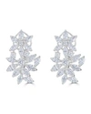 ZYDO 18K LUMINAL DIAMOND FLOWER HUGGIE HOOP EARRINGS, 5.88TCW,PROD215800109