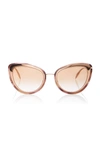 ALEXANDER MCQUEEN MARBLED ACETATE CAT-EYE SUNGLASSES,692821