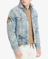 POLO RALPH LAUREN MEN'S DISTRESSED & PRINTED DENIM TRUCKER JACKET