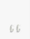 MONICA VINADER FIJI MINI HOOP SILVER AND DIAMOND EARRINGS,616-10058-FIJIMINIHOOPEARRINGSDIAM