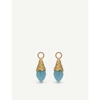 ANNOUSHKA 18CT YELLOW GOLD AND AQUAMARINE EARRING DROPS