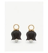 ANNOUSHKA 18CT YELLOW GOLD, EBONY AND PEARL EARRING DROPS,93233064