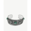 GUCCI GARDEN STERLING SILVER AND RESIN CUFF BRACELET