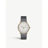 JUNGHANS 41/4817.04 MAX BILL LADIES STAINLESS-STEEL AND LEATHER QUARTZ WATCH,757-10001-041481700