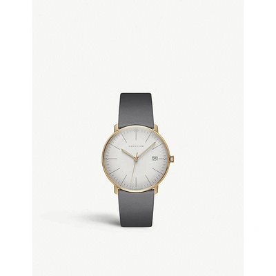 Junghans 41/4817.04 Max Bill Ladies Stainless-steel And Leather Quartz Watch In Silver