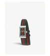 Gucci G-frame Rectangular Striped Watch W/ Nylon Strap