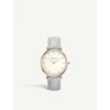ROSEFIELD B-W-GR-B9 THE BOWERY STAINLESS STEEL LEATHER STRAP WATCH