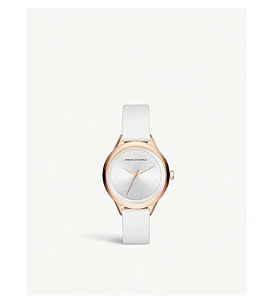 Armani Exchange Ax5604 Harper Rose-gold Plated Stainless Steel And Leather Watch