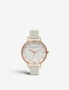 OLIVIA BURTON OB15BDW02 WHITE DIAL ROSE GOLD AND LEATHER WATCH,759-10001-OB15BDW02