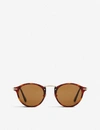 PERSOL WOMENS BROWN PO3166S ROUND-FRAME TORTOISESHELL SUNGLASSES,779-10017-8053672666328