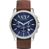 ARMANI EXCHANGE AX2501 STAINLESS STEEL AND LEATHER WATCH