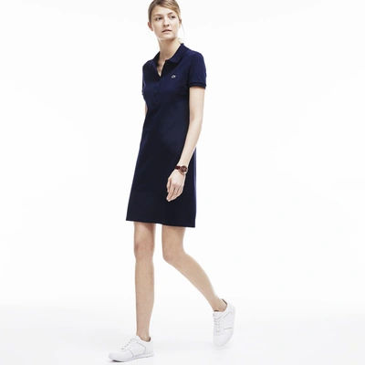 Lacoste Women's Polo Dress In Stretch Mini Piqué In Navy Blue
