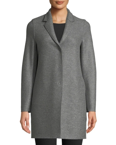 Harris Wharf London Pressed Wool Cocoon Coat In Gray