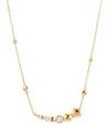 JOHN HARDY 18K GOLD DOT HAMMERED PAVE DIAMOND STATION NECKLACE, 16,NGX300082DIX16-18