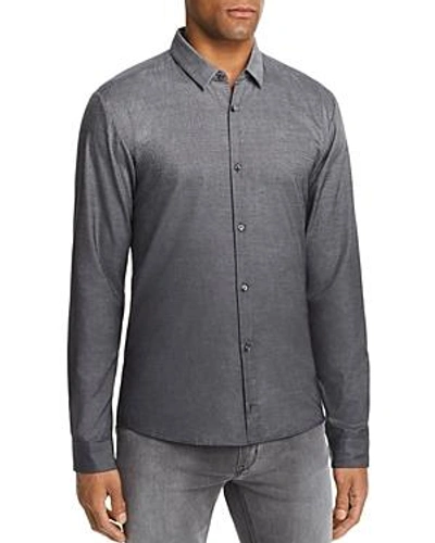 Hugo Boss Ero Ombre Plaid Extra Slim Fit Button-down Shirt In Grey/black