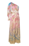 PETER PILOTTO ONE-SHOULDER FLORAL-PRINT SILK-BLEND MAXI DRESS,DR07 SS19