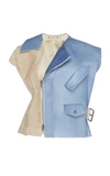 MARNI TWO-TONE PANELED SUEDE AND LEATHER VEST,JKMX0060Q1LA718