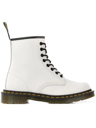 Dr. Martens Unisex 1460 Smooth 8 Eye Boots In White Smooth