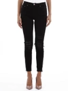AMIRI BLACK JEANS WITH LEATHER PATCH,10720760