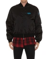 Marcelo Burlon County Of Milan Black Polyamide 'cupido' Tartan Bomber Jacket In Black Multicolor