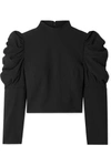 ALICE AND OLIVIA BRENNA CROPPED CREPE TOP