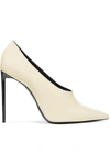 Saint Laurent Teddy Patent-leather Pumps In Ivory