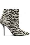 SAINT LAURENT PIERRE ZEBRA-PRINT CALF HAIR ANKLE BOOTS