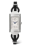 JAEGER-LECOULTRE Reverso One Cordonnet 16.3mm stainless steel, leather and diamond watch
