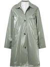 SONG FOR THE MUTE SONG FOR THE MUTE WET LOOK PRINTED COAT - GREY