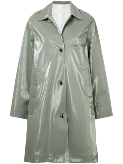 Song For The Mute Wet Look Printed Coat - Grey