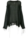 SONG FOR THE MUTE SONG FOR THE MUTE DISTRESSED EFFECT SWEATER - BLACK