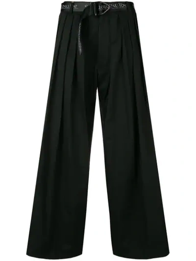 Sankuanz Pleated Wide-leg Trousers - 黑色 In Black