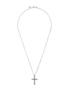 John Hardy Silver Classic Chain Jawan Necklace With Cross Pendant In Metallic