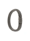 John Hardy Silver And Black Rhodium Classic Chain Flat Chain Bracelet In Metallic