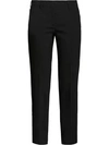 Prada Cropped Slim-fit Trousers In Black