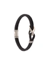 JOHN HARDY SILVER CLASSIC CHAIN WOVEN LEATHER BRACELET WITH STATION