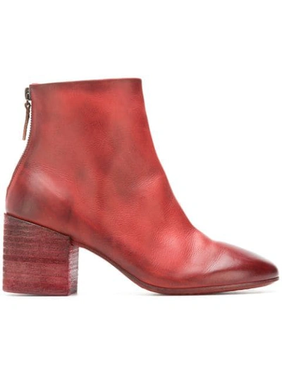 Marsèll Block Heel Ankle Boots In Red