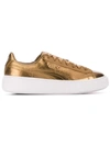 Puma Platform Metallic Sneakers In Gold